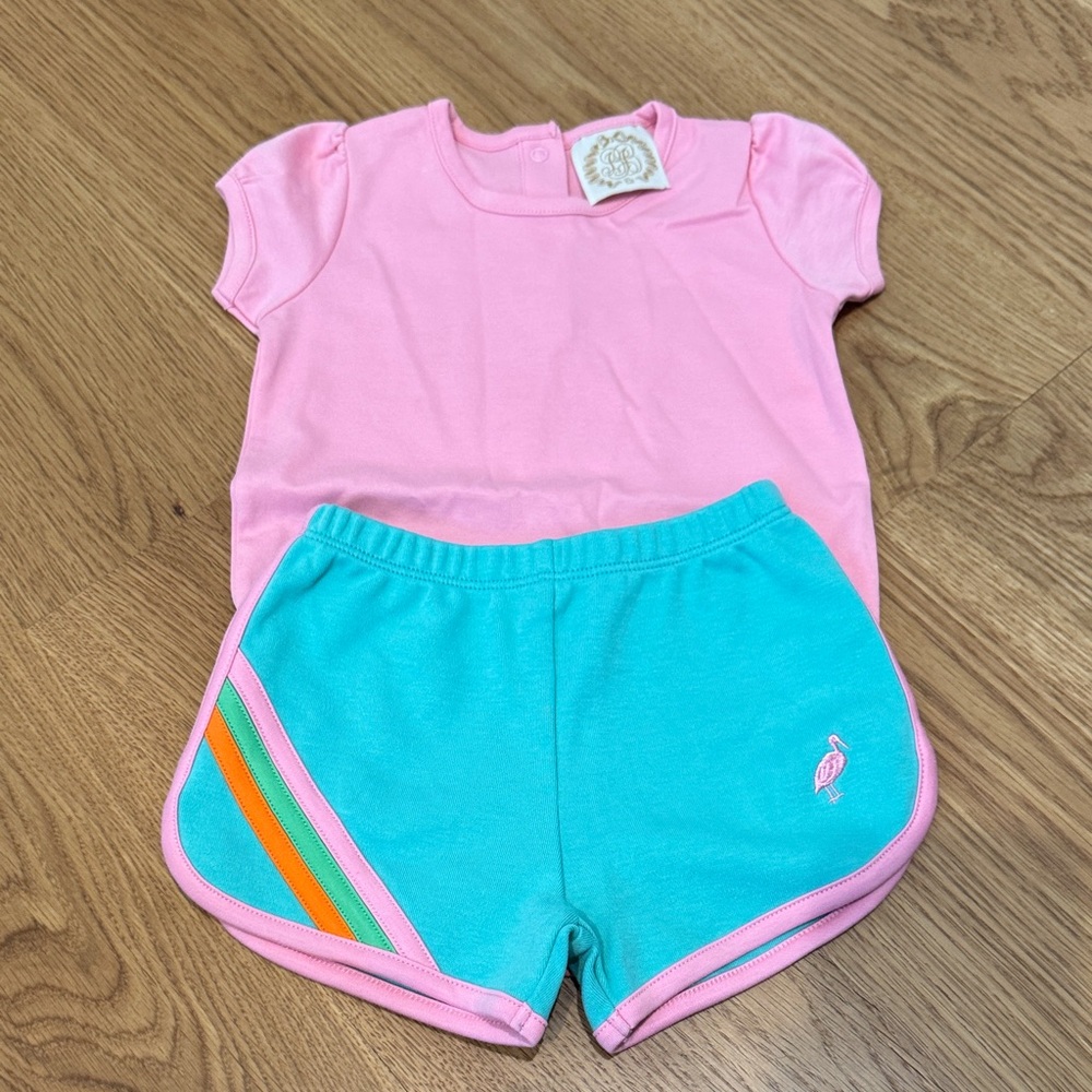 The Beaufort Bonnet Company Pink and Teal Toddler Set